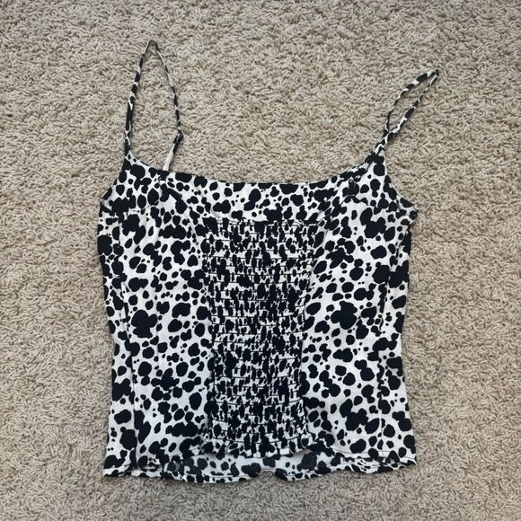 Reformation cow print tank top excellent condition size 2 black white - Picture 2 of 5